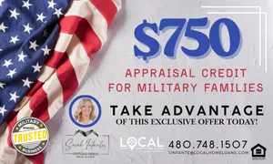 deal for Military families can save up to $750 on appraisal fees! Claim this exclusive offer today and take advantage of the savings.