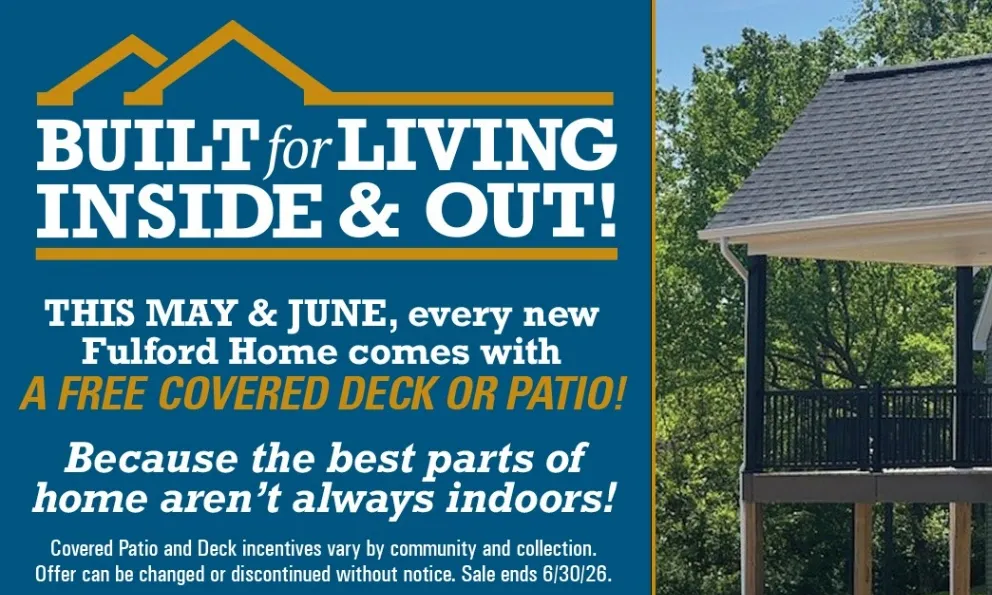 deal for Transform your outdoor space with a FREE covered deck or patio from Fulford Homes - Illini Trails! Enjoy stylish, comfortable living right at home. Don’t miss out—click "Claim" now to upgrade your lifestyle with this amazing offer!