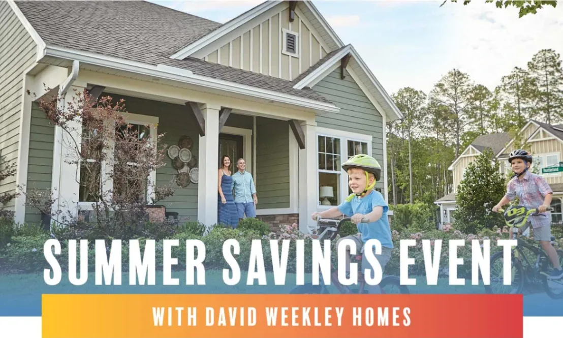 deal for Save big on a David Weekley home! Buy a Wasatch Front Quick Move-In by July 31 for a starting rate as low as 2.99% (6.275% APR) or a premium appliance package. Building from the ground up? Purchase at Terrain by June 30 to get a free finished basement! Click to claim these savings.