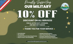 deal for Lizard Lick Pest Control, LLC honors our military with exclusive discounts! Protect your home from pests while saving big. Don’t miss out—click "Claim" now and enjoy expert pest control at a special price!